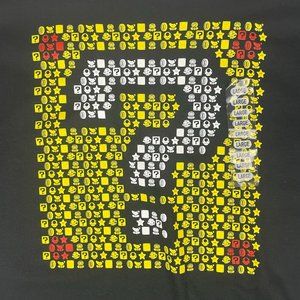 Geeknet Nintendo Super Mario Bros Unisex Size L Black Question Icon Shirt